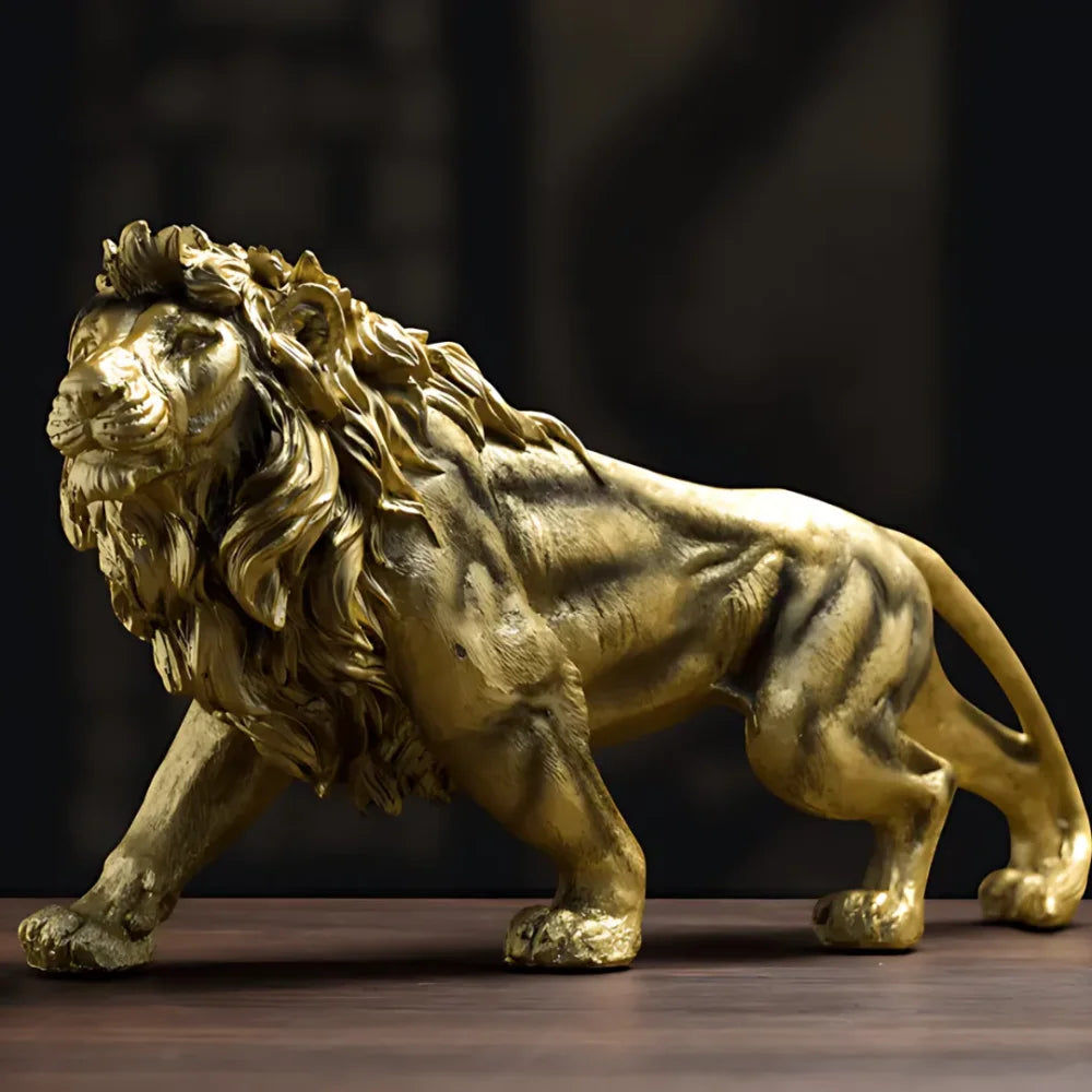 Escultura Lion Dourado - Yarze