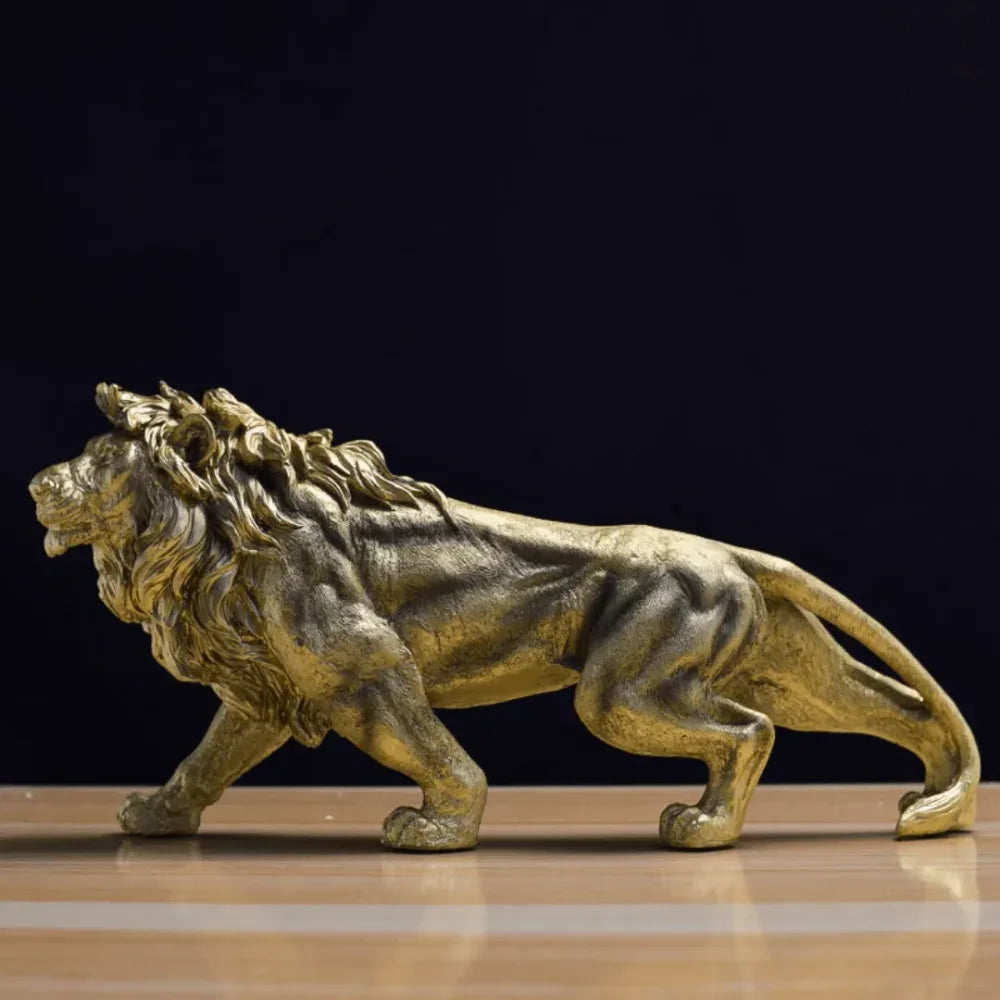 Escultura Lion Dourado - Yarze