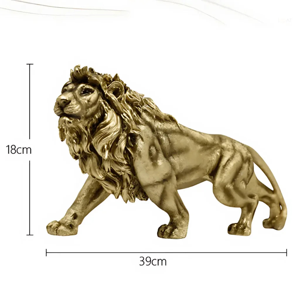 Escultura Lion Dourado - Yarze